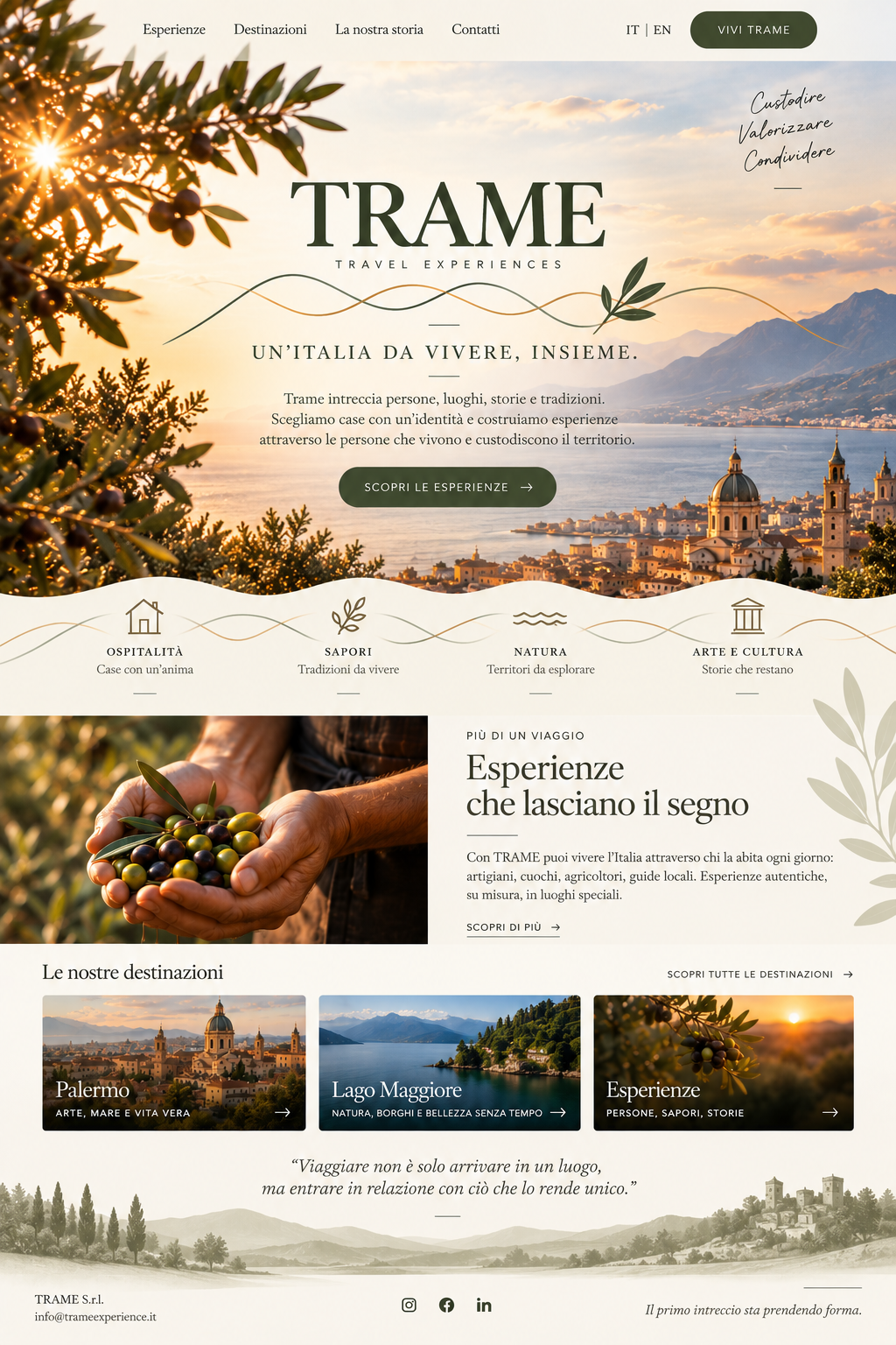 TRAME Travel Experiences - Un'Italia da vivere, insieme.